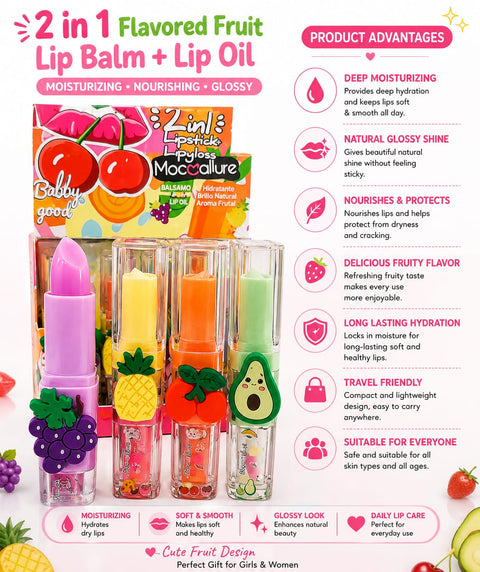 *HUDAMOJI Butter Cocoa Kawaii Lip Gloss with Bear Charm | 15ml*
