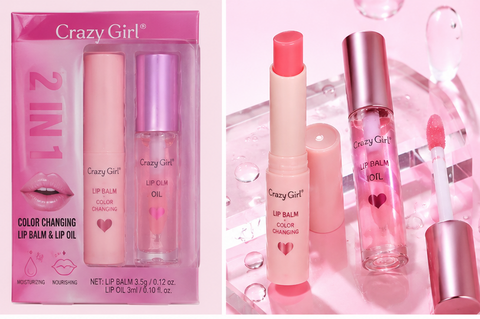 Product Name*
*Crazy Girl 2-in-1 Color Changing Lip Balm + Lip Oil Set | Moisturizing & Nourishing*