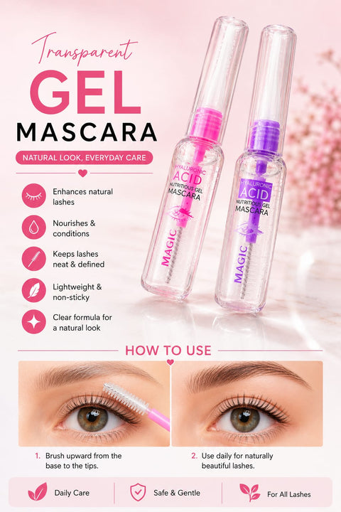 *Magic Transparent Gel Mascara & Brow Gel | Hyaluronic Acid | Natural Lash Lift*