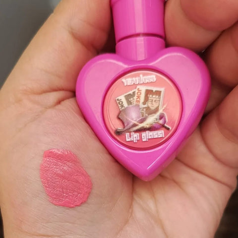 *YEAHKISS Heart Lip Gloss | Tinted Lip Oil | Cute Heart Bottle | Baby Pink Shade*